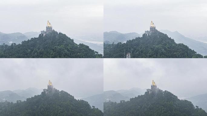 航拍南山大金鹰云雾山城