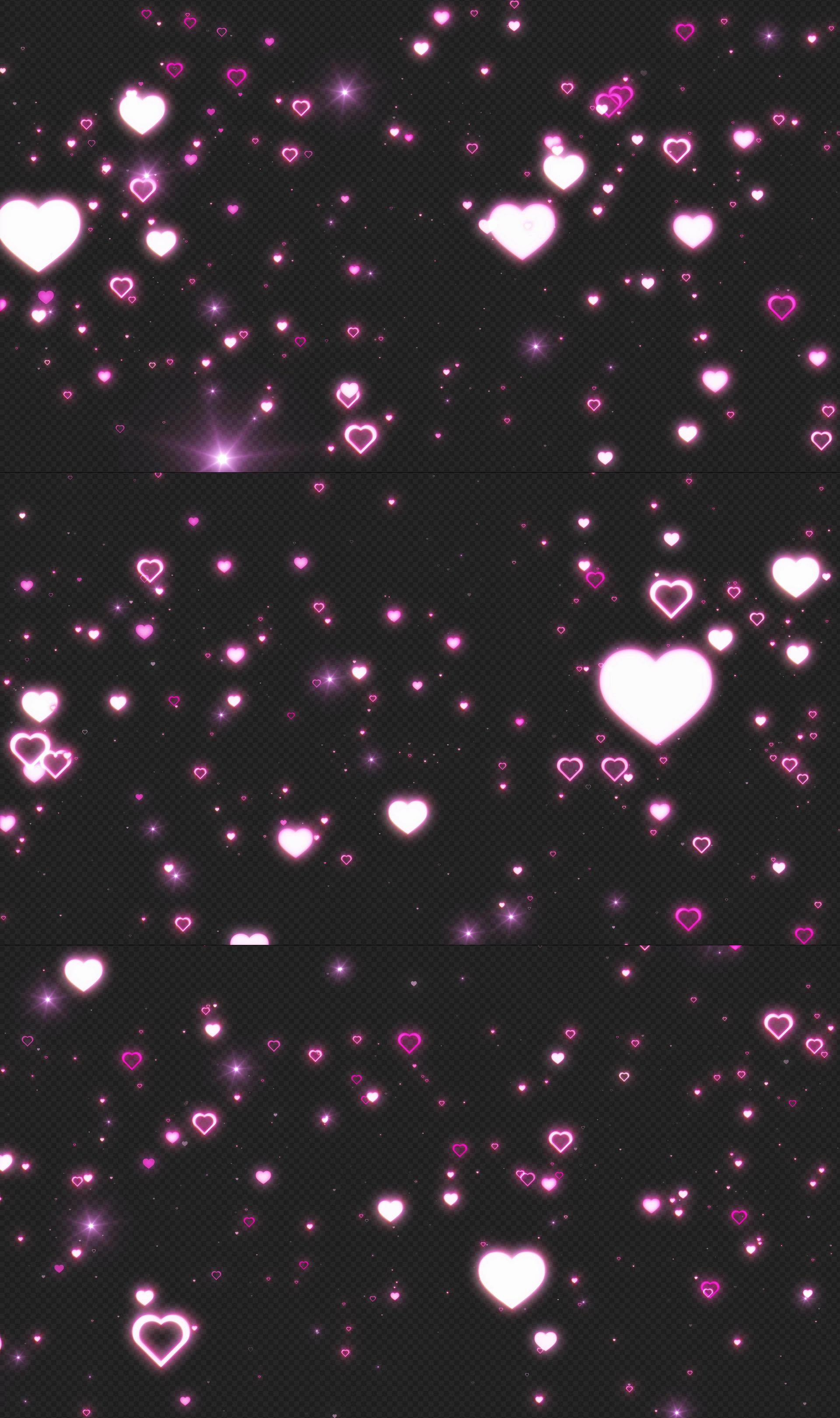 4k荧光闪亮爱心冲屏 透明循环