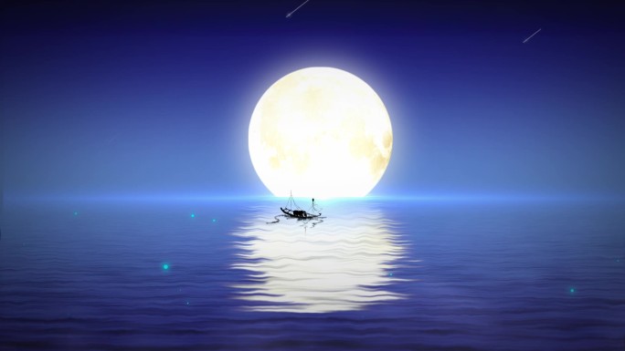 海上生明月唯美海面湖面水面