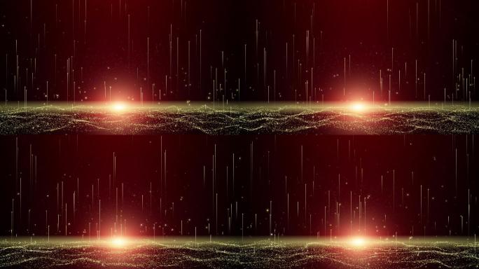 【4K】金色粒子红色大气震撼粒子雨