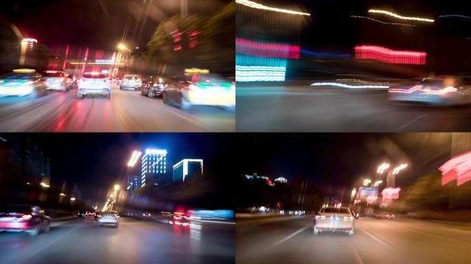 城市路上穿梭延时摄影4k