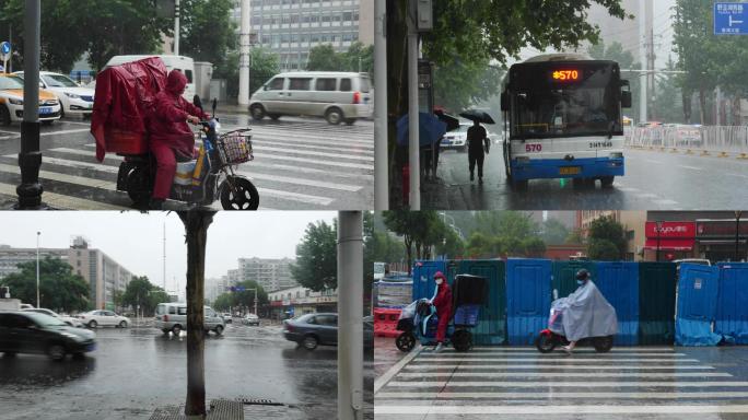 4K城市暴雨下雨