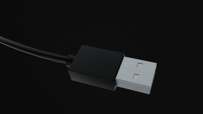 高清USB数据线插入接口动画带通道