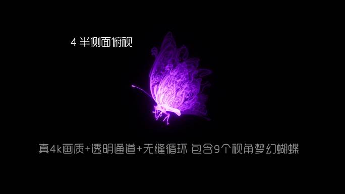 4k梦幻蝴蝶循环9段-粉紫