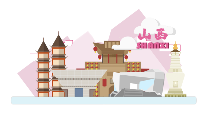 地标旅游城市地标美食建筑MG动画山西