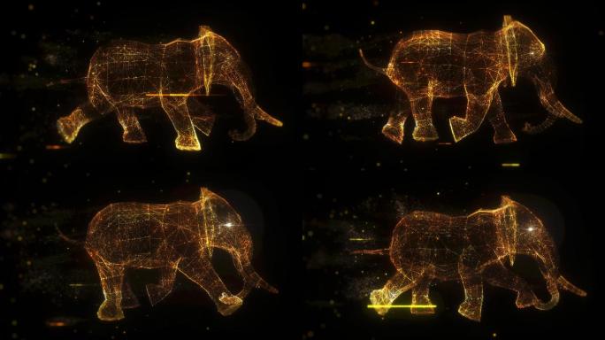 大象粒子动画