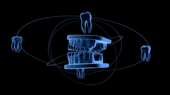 （带通道）三维牙齿X光效果视频素材