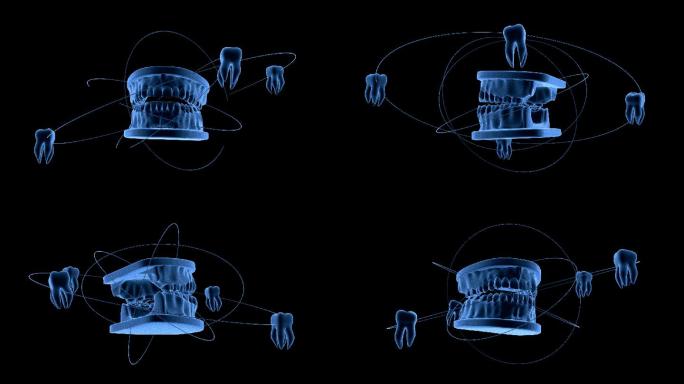 （带通道）三维牙齿X光效果视频素材