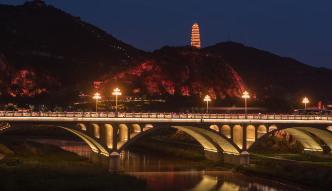 4K延安宝塔山日转夜【延时】