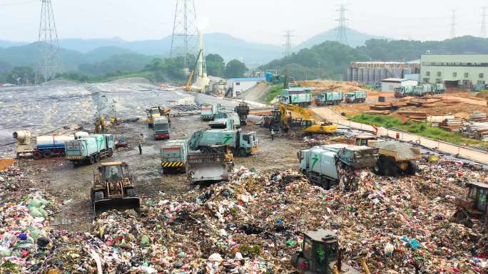 广州垃圾填埋场航拍视频素材