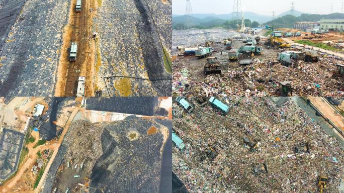 广州垃圾填埋场航拍视频素材