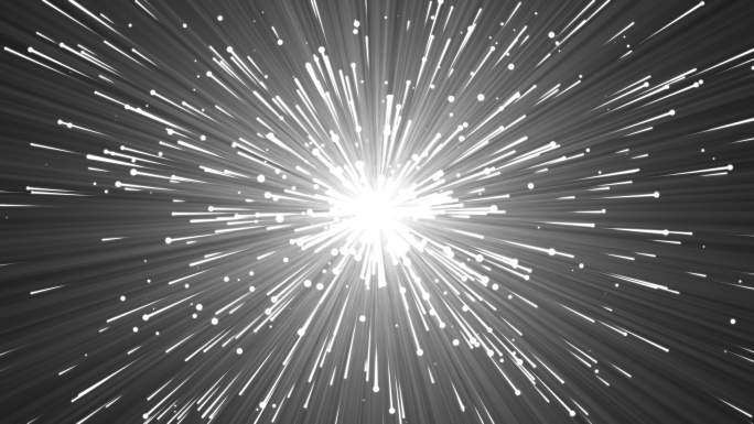 4K白色粒子光线发散光芒视频-无缝循环
