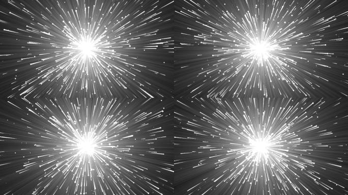 4K白色粒子光线发散光芒视频-无缝循环