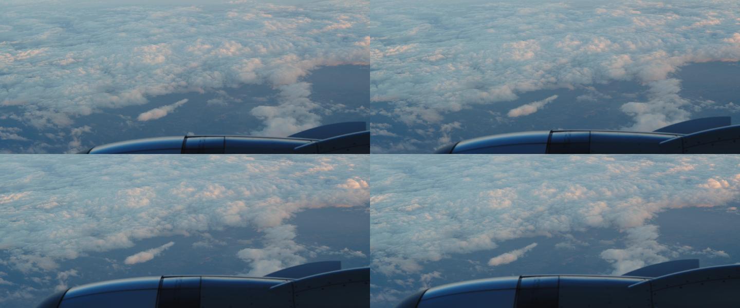 4K云层飞行窗外云海美景