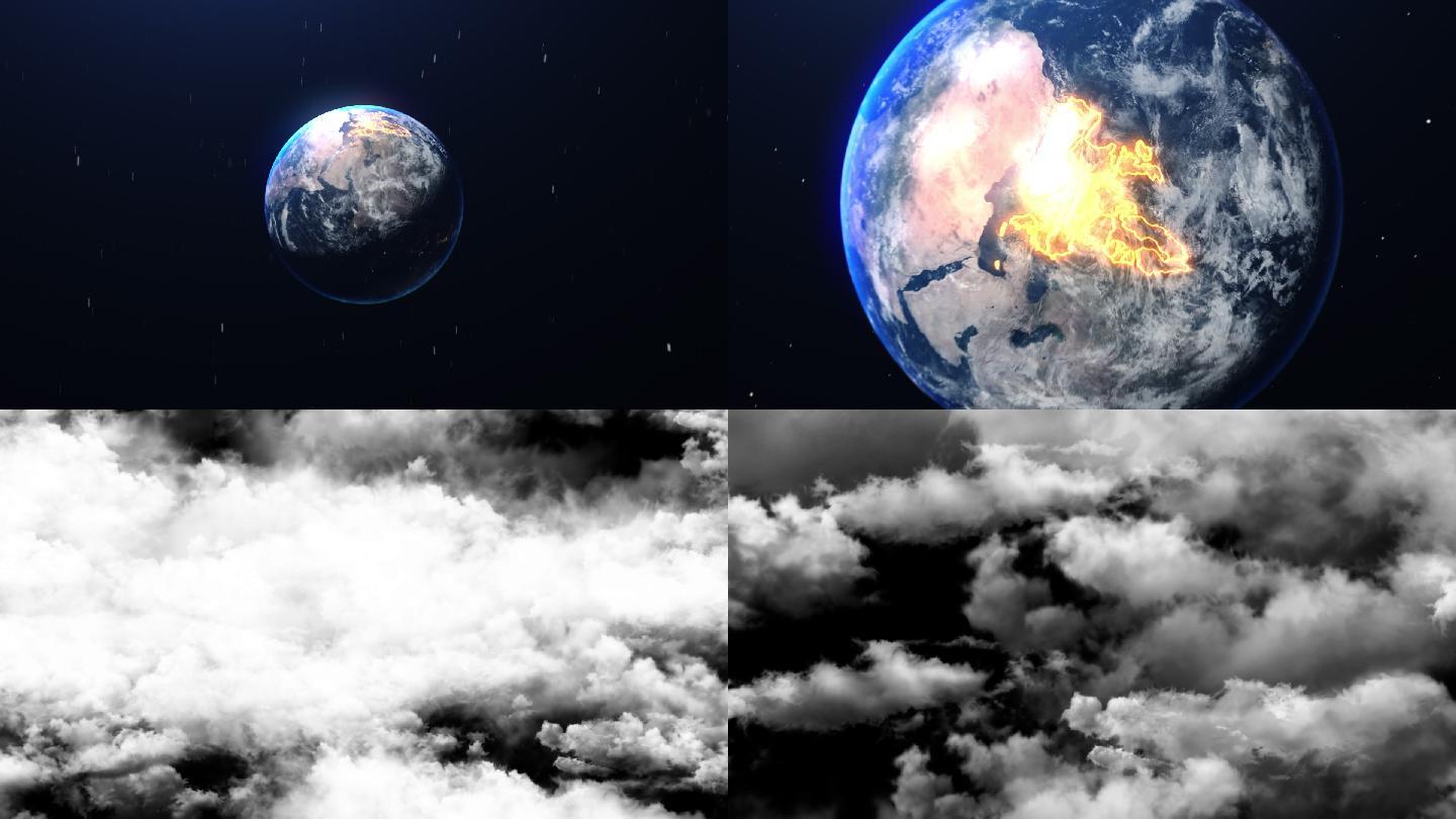 欧洲国家地球穿梭云层