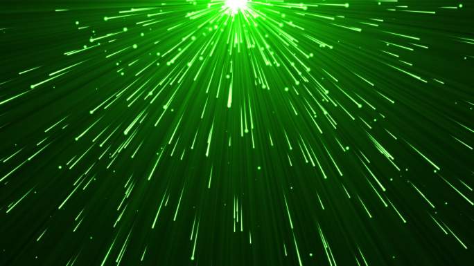 4K绿色粒子光线顶部发散光芒视频-循环