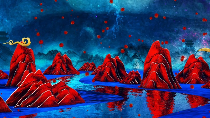 夜色红山