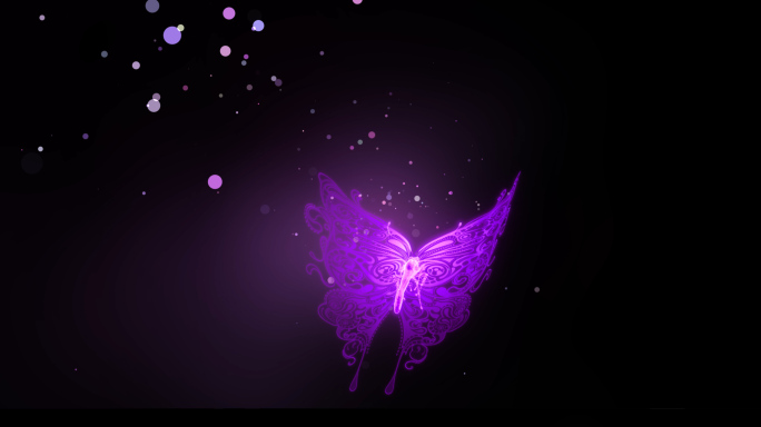 梦幻蝴蝶粒子紫色飞入