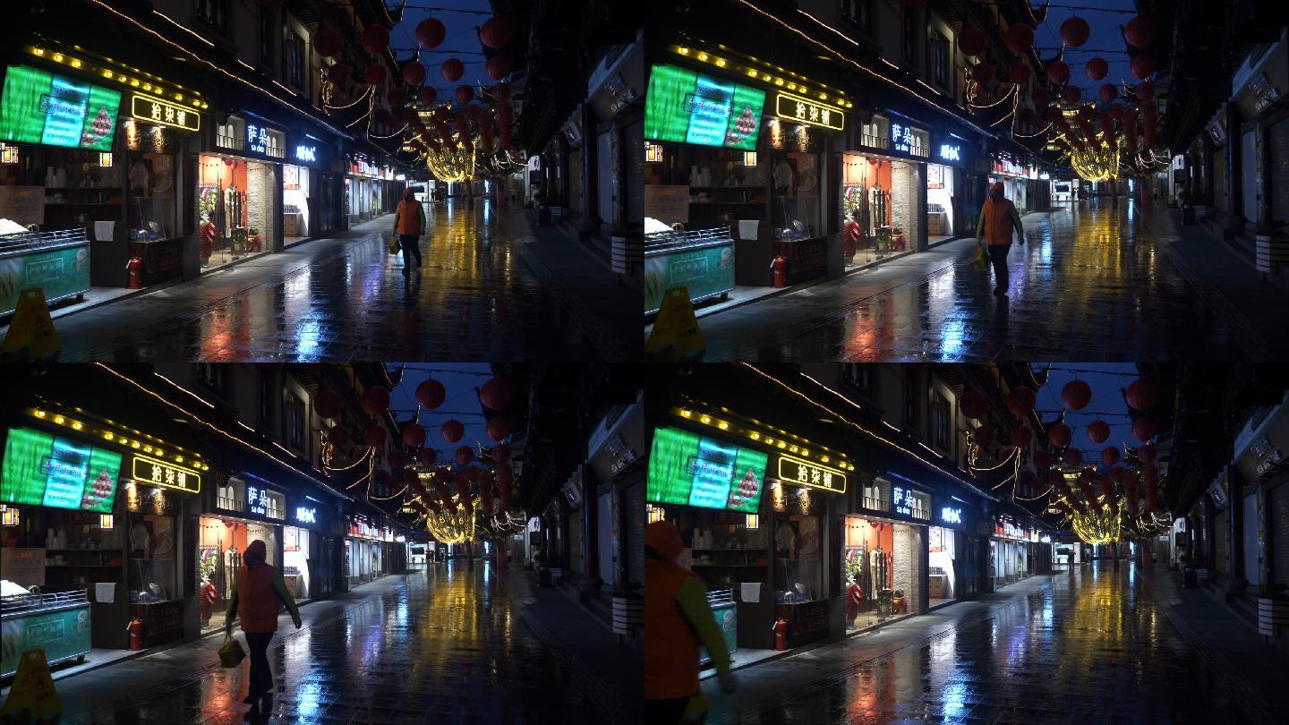 城隍庙上海街道下雨3
