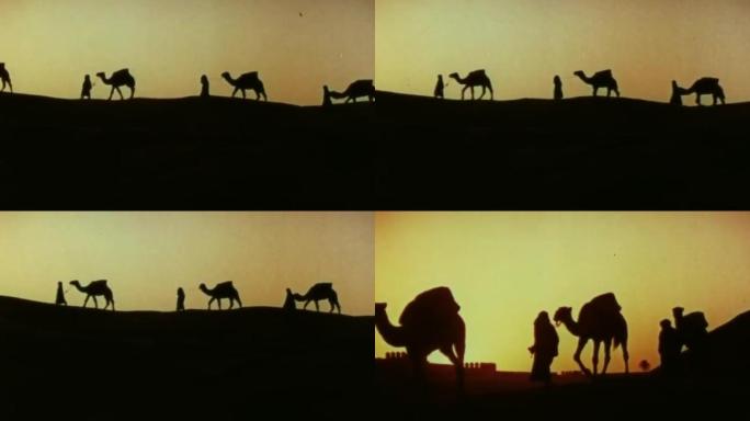 沙漠无人区戈壁驼队骆驼商旅敦煌丝绸之路