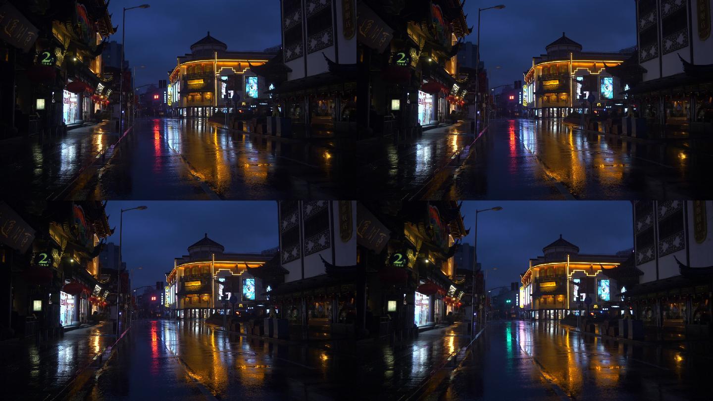 城隍庙上海街道下雨2