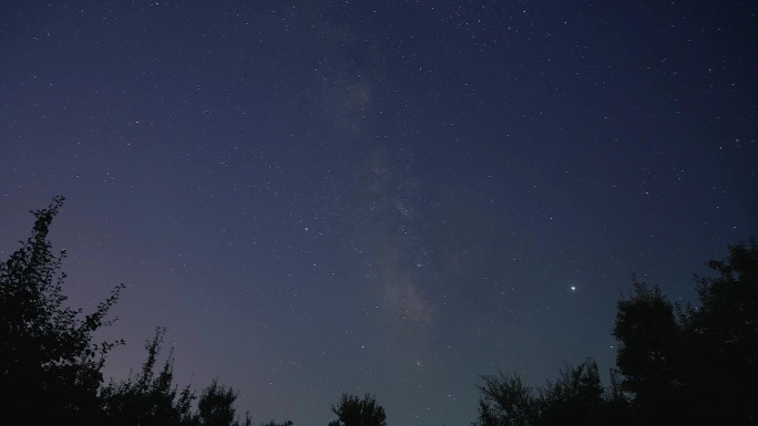 农村夜晚星空延时