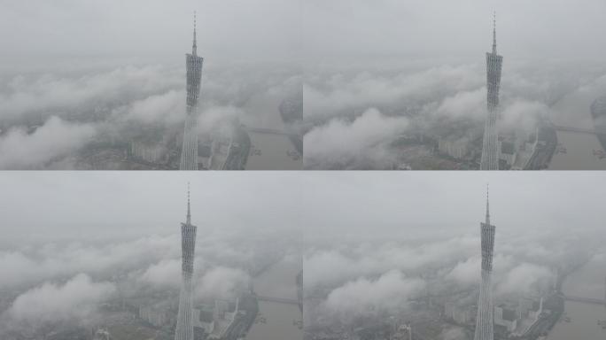 广州塔航拍云端