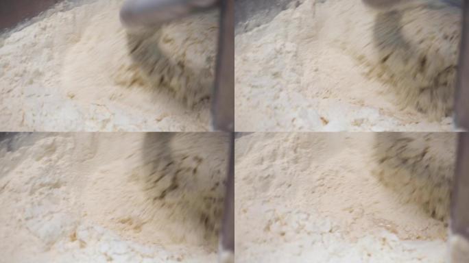 机器面粉搅拌特写甜品制作