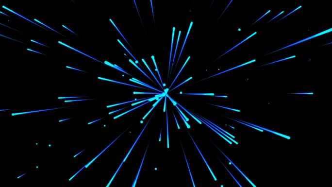 4K蓝色粒子光线发散通道视频-无缝循环
