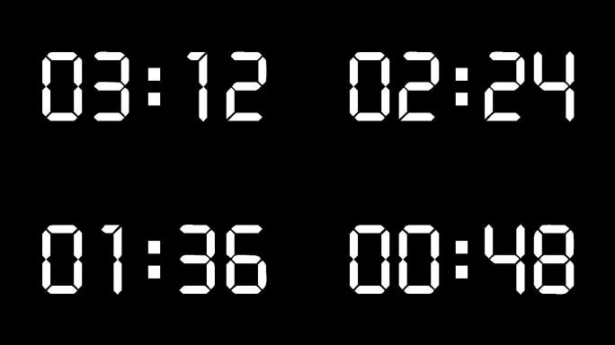 【原创4K】现代液晶白色4分钟倒数计时