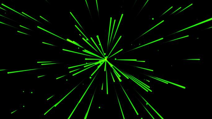 4K绿色粒子光线发散通道视频-无缝循环