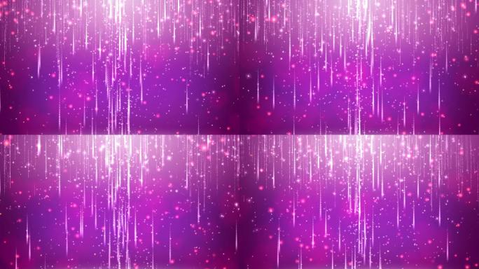4K紫色粒子雨舞台循环