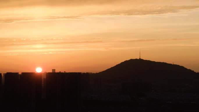 合肥大蜀山夕阳