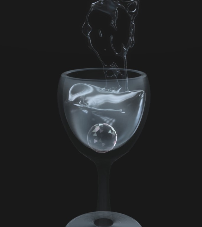 杯子水与球碰撞效果