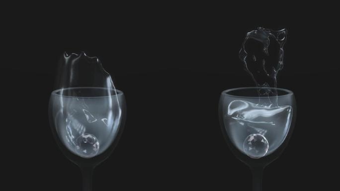 杯子水与球碰撞效果