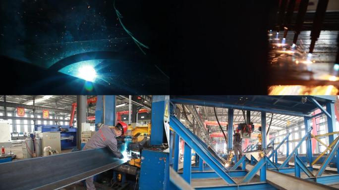 钢结构工厂钢板切割电焊加工钢构生产