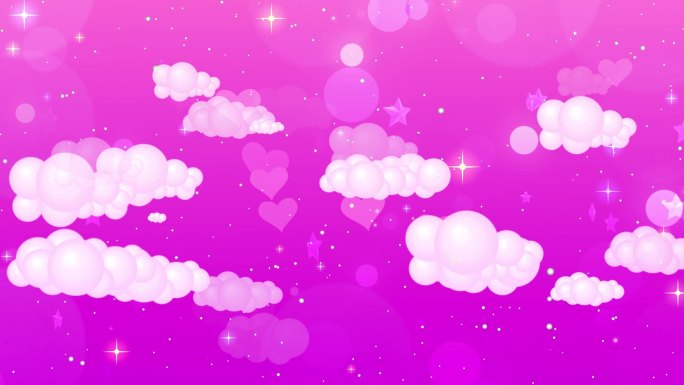 紫色浪漫唯美光斑棉花云背景-11循环