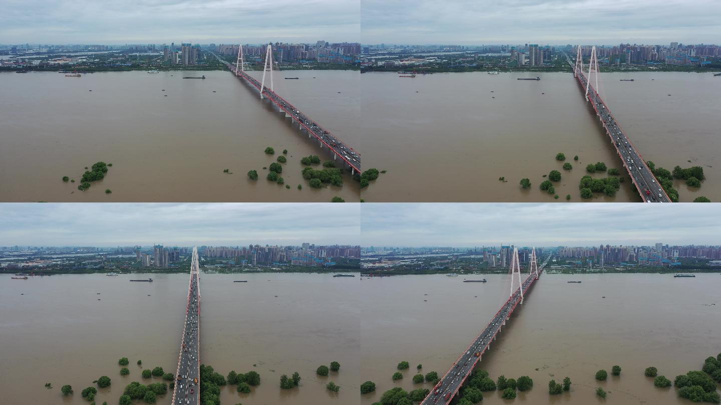 4k武汉白沙洲洪水航拍