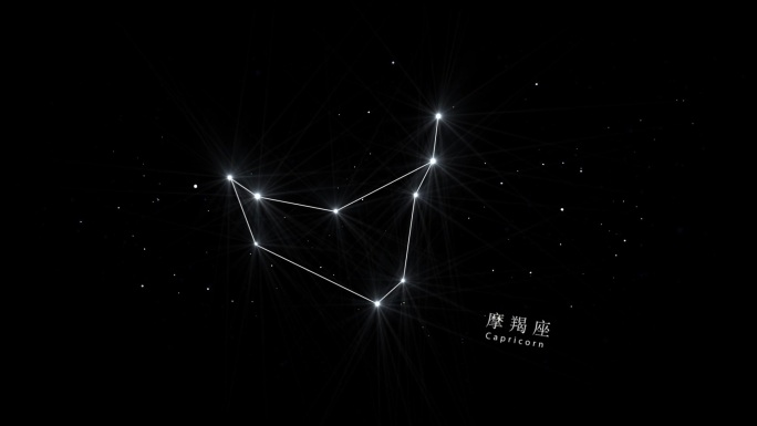 星空，黄道十二宫摩羯座连线动画