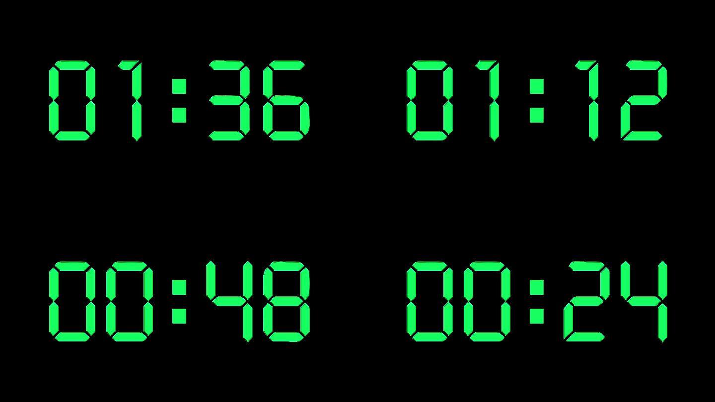 【原创4K】现代液晶绿色2分钟倒数计时
