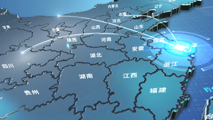 4K中国地图辐射全国视频
