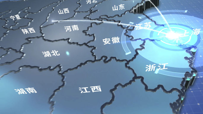 4K中国地图辐射全国视频