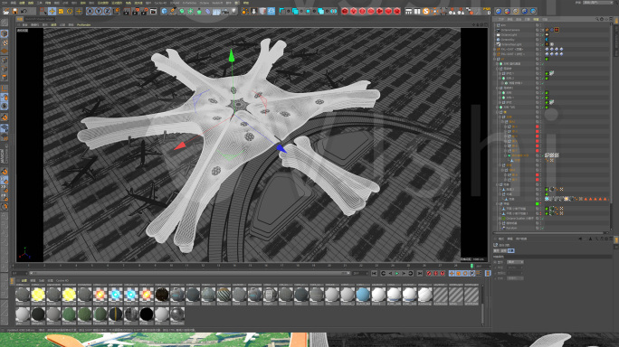北京大兴国际机场三维C4D模型3DMax