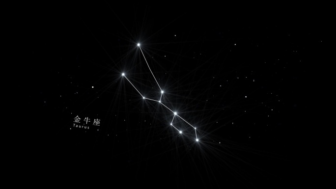 星空，黄道十二宫金牛座连线动画