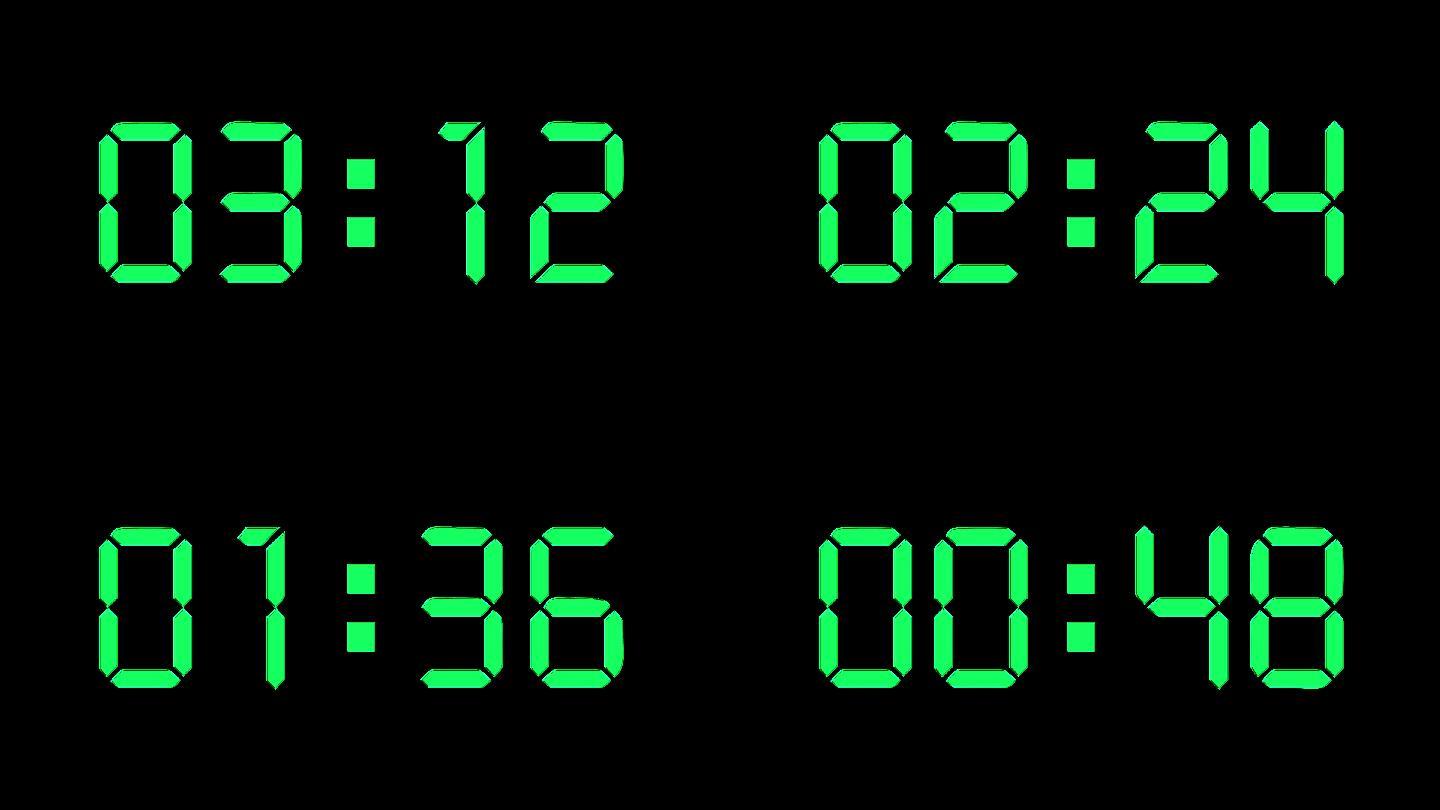 【原创4K】现代液晶绿色4分钟倒数计时