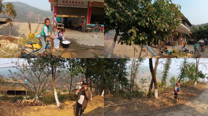 中缅边境，路边的行人和民族