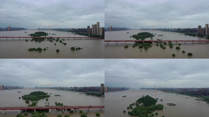 4k武汉白沙洲洪水航拍