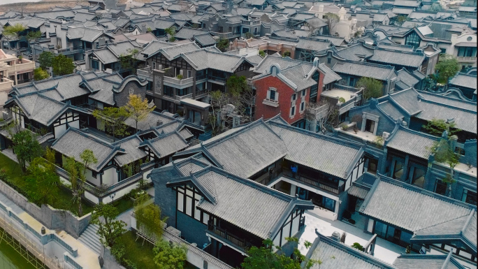 横琴古建筑四合院航拍