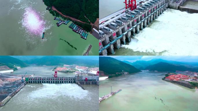 航拍广西桂平大藤峡水利枢纽工程