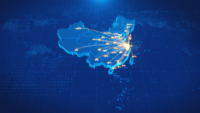 上海辐射全国地图